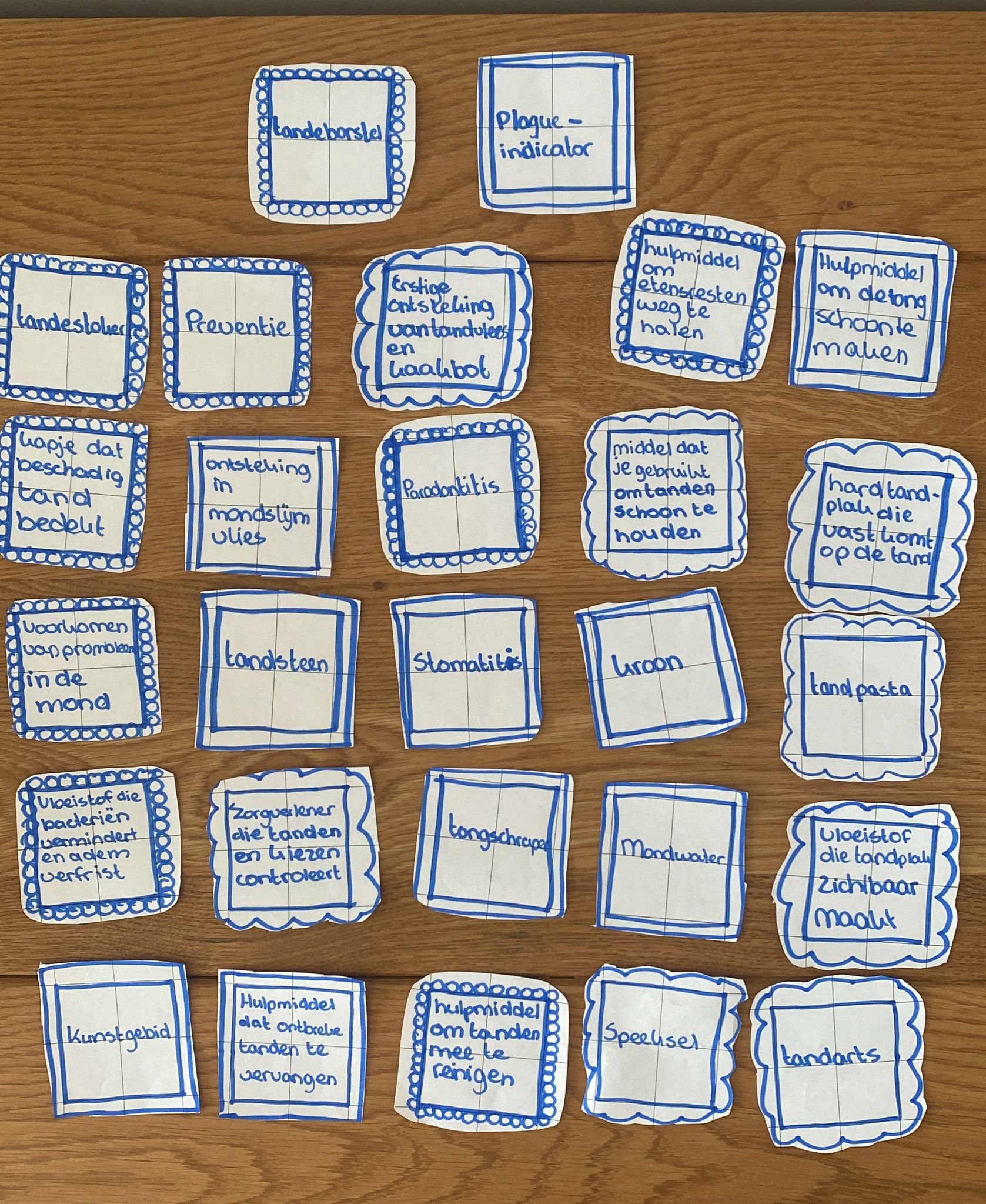 Mondzorg memory kaarten gemaakt door studenten