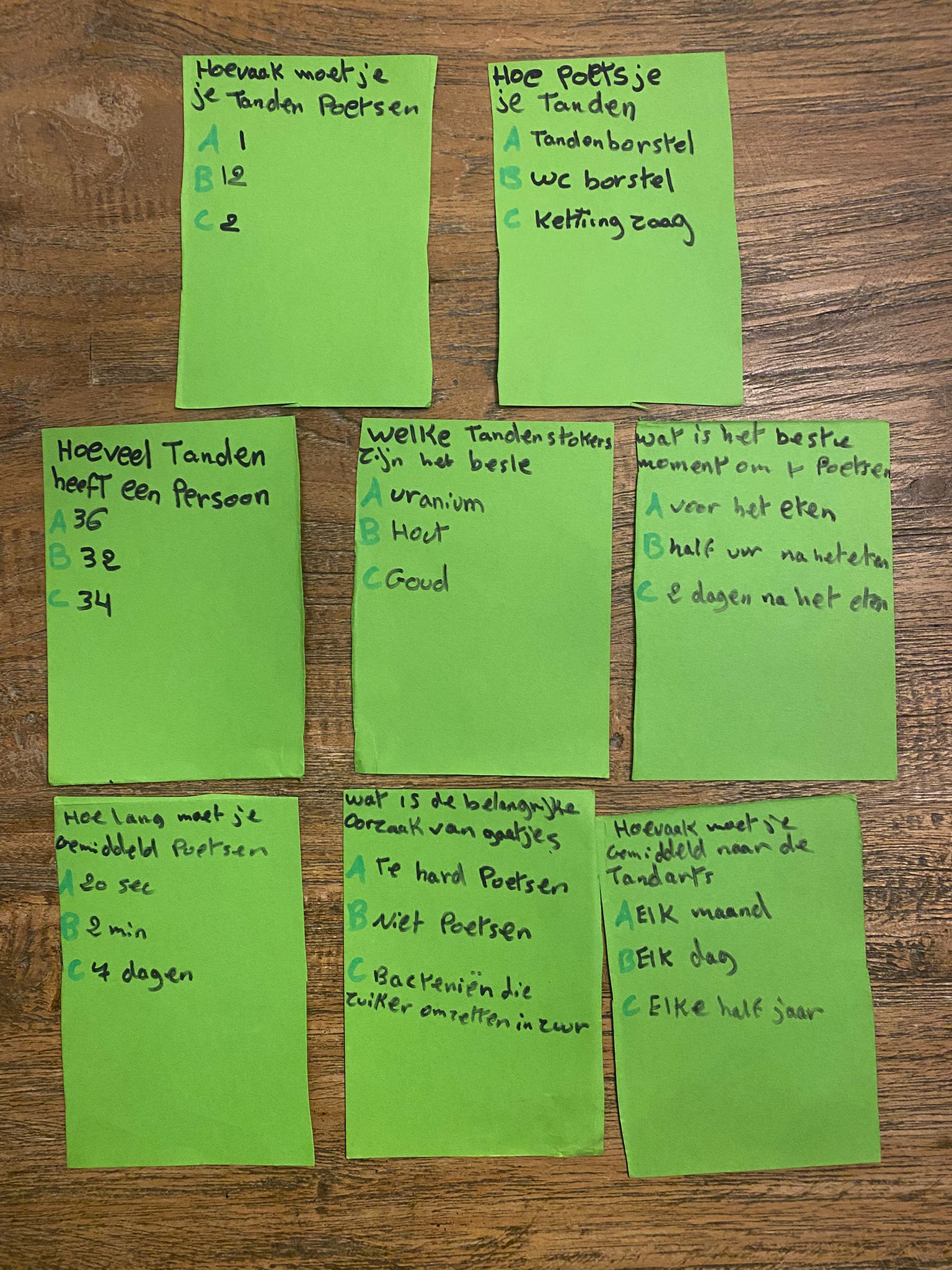 Mondzorg quiz gemaakt door studenten